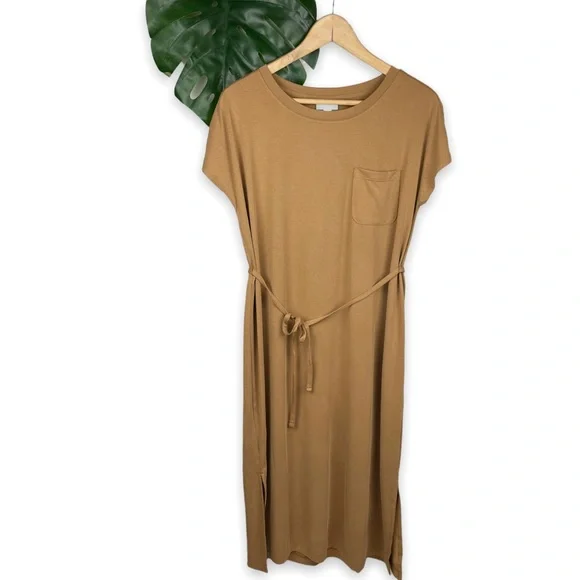 J. Jill Casual-Luxe T-Shirt Maxi Dress in Tigers Eye - Picture 4 of 8